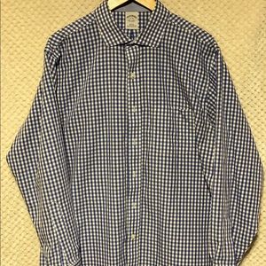 Brooks Brothers blue plaid button up 17/34